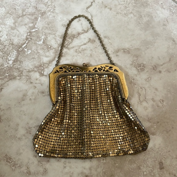 Vintage Whiting & Davis gold mesh bag - Picture 1 of 5